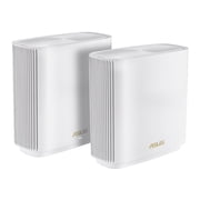 ASUS ZenWiFi XT9 AX7800 Tri-Band WiFi6 Mesh WiFiSystem (2Pack), 802.11ax, up to 5700 sq ft & 6+ Rooms, AiMesh, Lifetime Free Internet Security, Parental Controls, 2.5G WAN Port, UNII 4, White