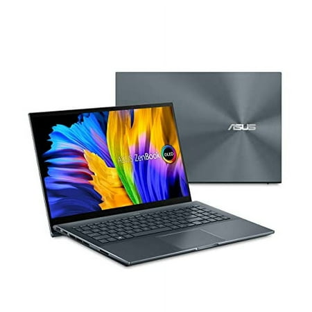 ASUS ZenBook Pro 15 OLED Laptop 15.6" FHD Touch Display, AMD Ryzen 7 5800H CPU, NVIDIA GeForce RTX 3050 Ti gpu, 16GB RAM, 512GB PCIe SSD, Windows 11 Pro, Pine Grey, UM535QE-XH71T