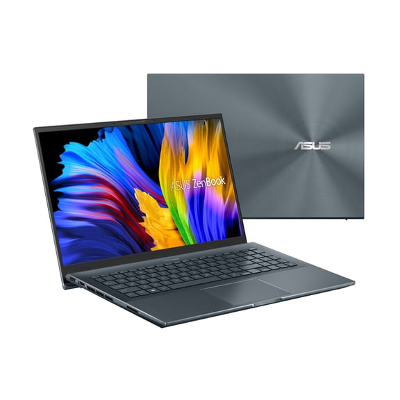 ASUS ZenBook Pro 15 OLED Laptop 15.6" FHD Touch Display, AMD Ryzen 9 5900HX CPU, NVIDIA GeForce RTX 3050 Ti GPU, 16GB RAM, 1TB PCIe SSD, Windows 11 Pro, Pine Grey, UM535QE-XH91T