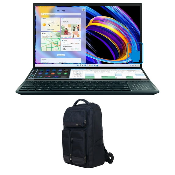 ASUS ZenBook Pro Duo 15 UX582ZM Gaming/Business Laptop (Intel i7-12700H 14-Core, 15.6in 60Hz Touch 4K Ultra HD (3840x2160), GeForce RTX 3060, Win 11 Pro) with Atlas Backpack