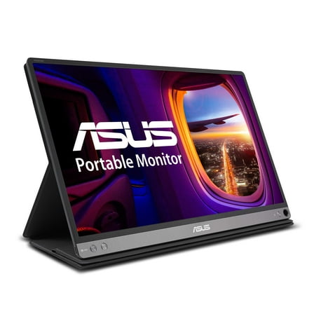 ASUS ZenScreen 15.6" 1080P Portable Monitor (MB16AC) - Full HD, IPS, Eye Care, Foldable Smart Case, Ultra-slim, Lightweight, USB-C Power Delivery, For Laptop, PC, Phone, Console , Black