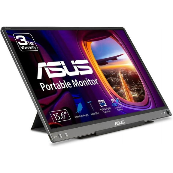 ASUS ZenScreen MB16ACE 15.6? Portable USB Type-C Monitor Full HD (1920 x 1080) IPS Eye Care with Lite Smart Case External screen for laptop,Dark Gray