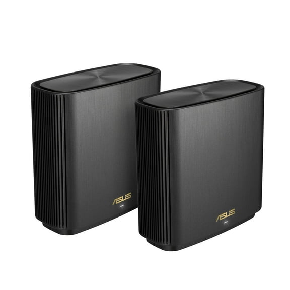 ASUS ZenWiFi AX Whole-Home Tri-band Mesh WiFi 6 System (XT8-BLACK)-2 pack, Coverage up to 5,500 sq.ft/6+rooms, 6.6Gbps, 3 SSIDs, life-time free network security and parental controls, 2.5G port