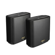 ASUS ZenWiFi AX Whole-Home Tri-band Mesh WiFi 6 System XT8-BLACK-2 pack, Coverage up to 5,500 sq.ft/6+rooms, 6.6Gbps, 3 SSIDs, life-time free network security and parental controls, 2.5G port