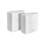 ASUS ZenWiFi AX Whole-Home Tri-band Mesh WiFi 6 System XT8-WHITE-2 pack, Coverage up to 5,500 sq.ft/6+rooms, 6.6Gbps, 3 SSIDs, life-time free network security and parental controls, 2.5G port