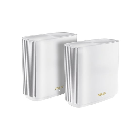 ASUS ZenWiFi AX Whole-Home Tri-band Mesh WiFi 6 System (XT8-WHITE)-2 pack, Coverage up to 5,500 sq.ft/6+rooms, 6.6Gbps, 3 SSIDs, life-time free network security and parental controls, 2.5G port