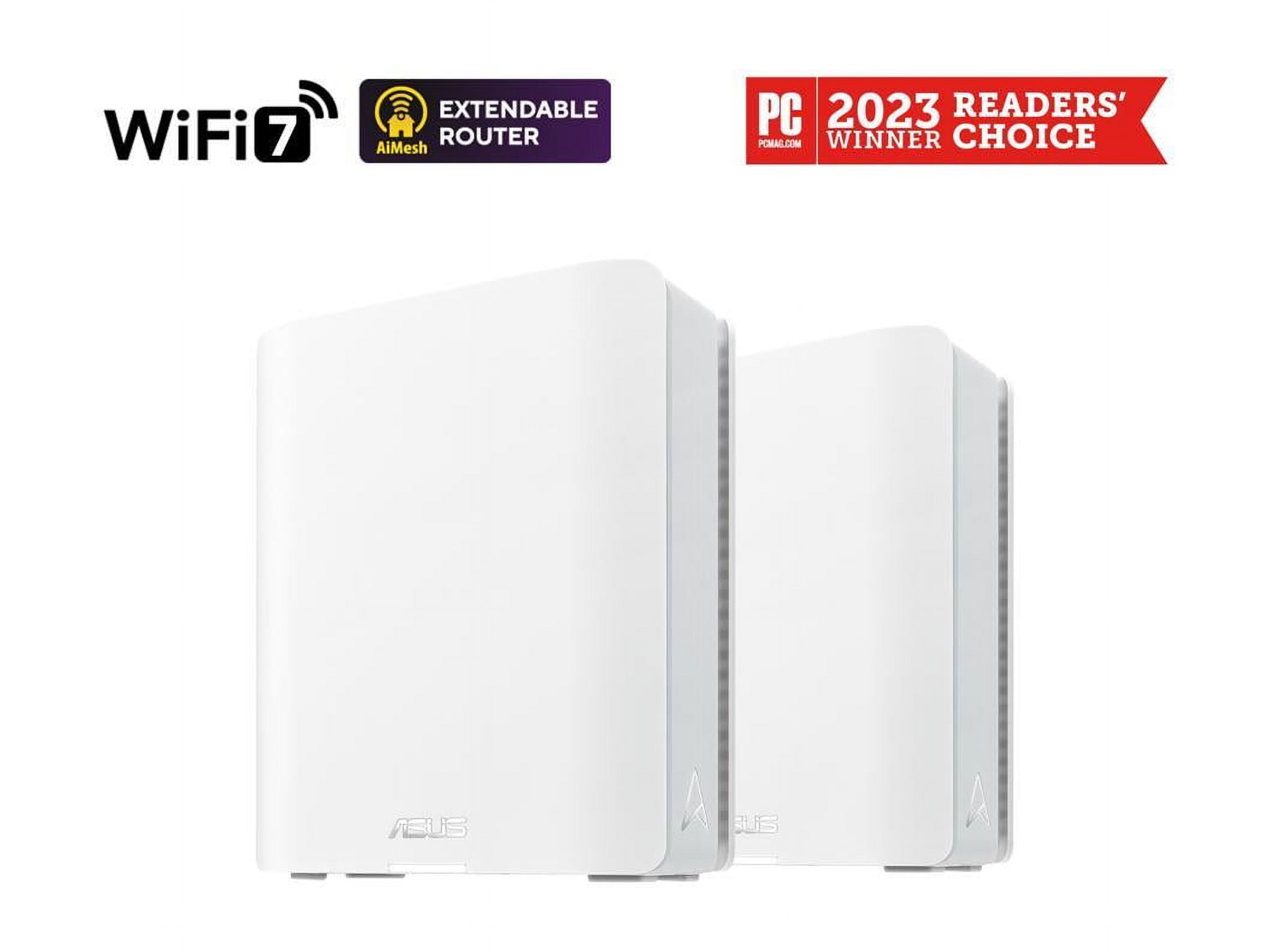 ASUS ZenWiFi BT6 Tri-Band WiFi 7 Mesh, 9.4 Gbps, 5800 sq.ft. (2pk), 2.5G WAN Port, Security and Parental Controls Included, Smart Home Master SSIDs, 4G \u0026 5G Mobile Tethering- BT6 (W-2-PK)