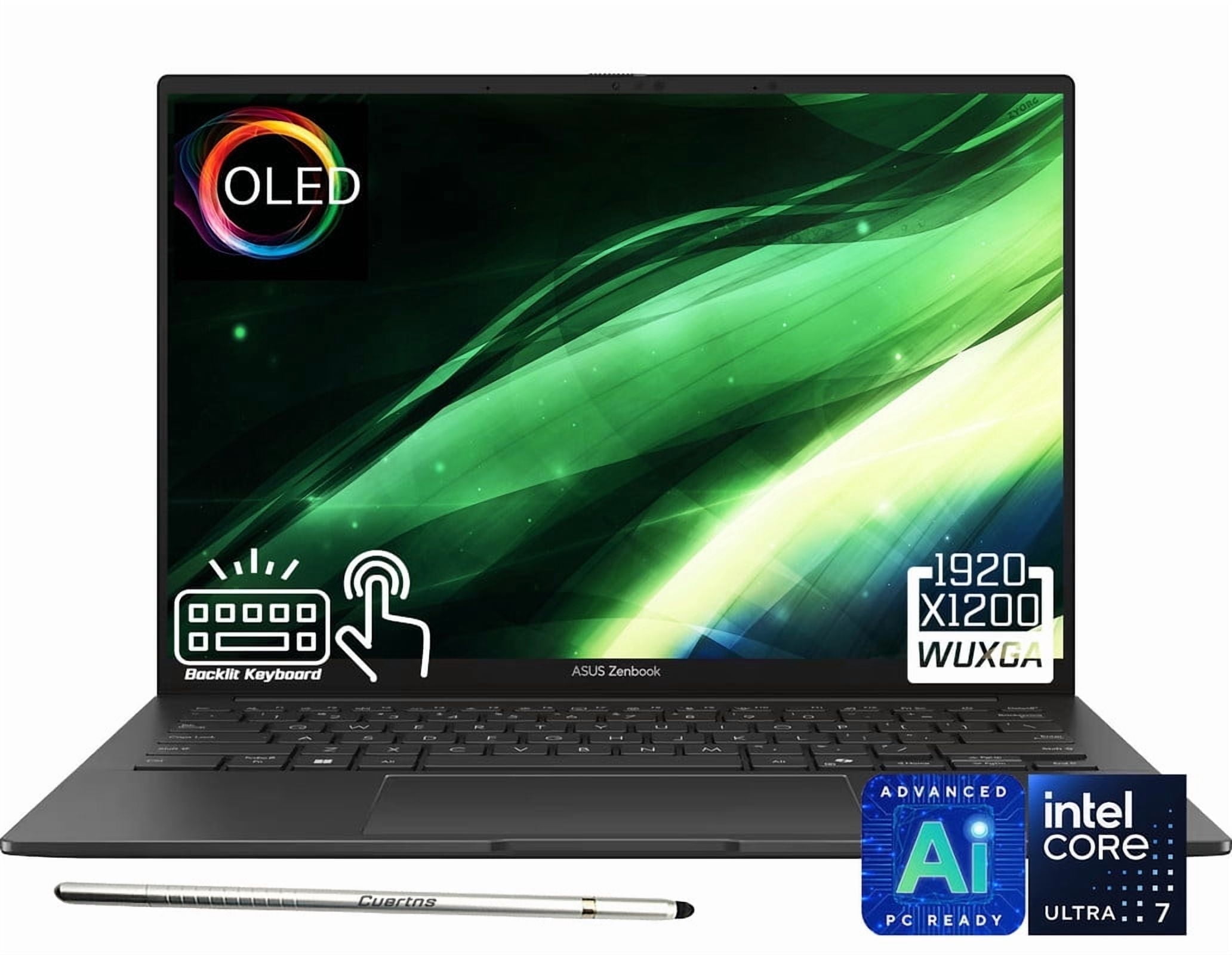 ASUS Zenbook 14 AI Copilot+ AI PC Laptop, 14" FHD+ 1920 x 1200 OLED Touchscreen, Intel Core Ultra 7 255H, WiFi 7, Backlit KB, FHD IR Webcam, Stylus Pen, Win 11 Home(16GB DDR5 RAM | 512GB SSD)