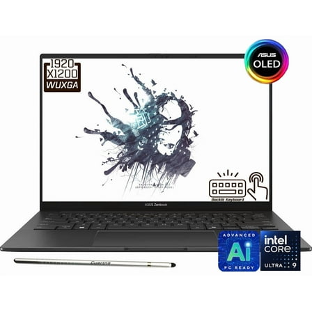 ASUS Zenbook 14 AI Copilot+ AI PC Laptop, 14" FHD+ 1920 x 1200 OLED Touchscreen, Intel Core Ultra 9 285H, WiFi 7, Backlit KB, FHD IR Webcam, Stylus Pen, Win 11 Home(32GB DDR5 RAM | 1TB SSD)