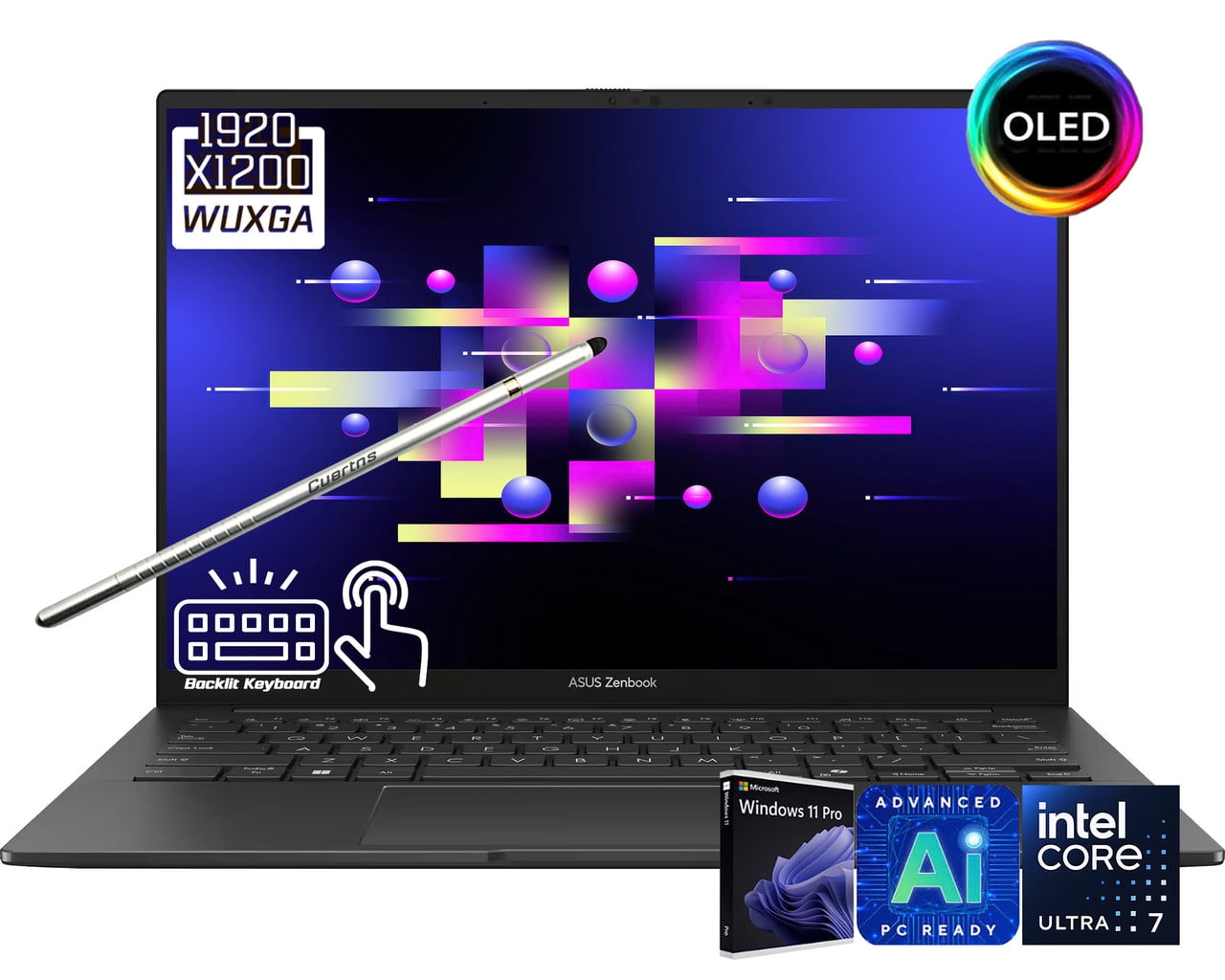 ASUS Zenbook 14 AI Copilot+ AI PC Laptop, 14" FHD+ 1920 x 1200 OLED ...