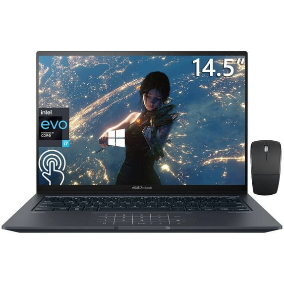 ASUS Zenbook 14X OLED Business Laptop, 14.5" 2.8K Touchscreen, Intel Core i7-13700H, 32GB RAM, 512GB SSD, Intel Iris Xe Graphics, Wi-Fi 6, Thunderbolt, Backlit Keyboard, Windows 11 Home, Cefesfy Mouse