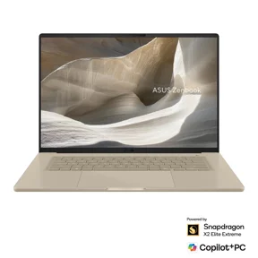 ASUS - Zenbook A16 16" 3K OLED Touch Screen Laptop - Snapdragon X2 Elite Extreme (2026) - 48GB RAM - 512GB SSD - Copilot+ PC - Zabriskie Beige
