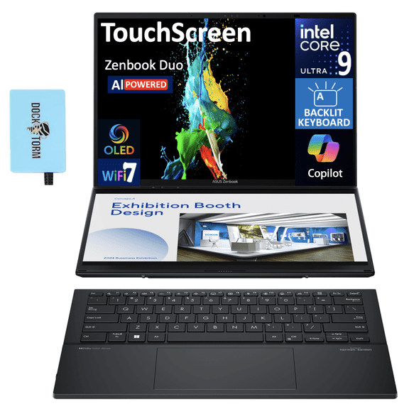ASUS Zenbook DUO 14in Touch Ultra 9 285H 32GB 2TB SSD Win11 Pro w/DKZ Hub
