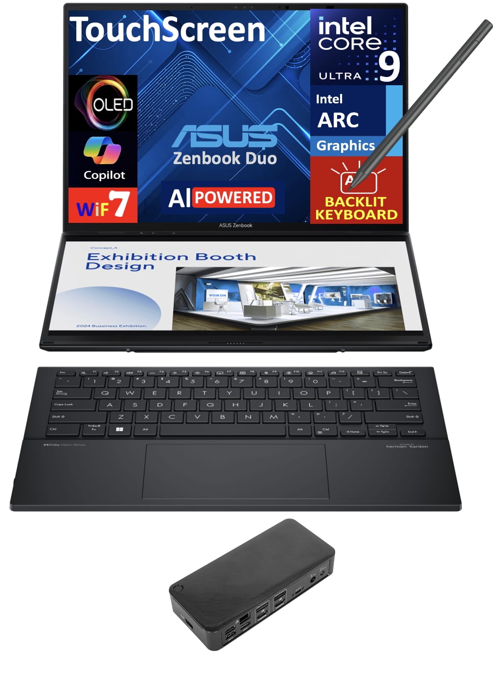 ASUS Zenbook DUO/i7/16・1TB/GPU/2画面タッチパネル ASUS Zenbook Duo AI Powered 2-in-1 Laptop 14.0in Touchscreen OLED