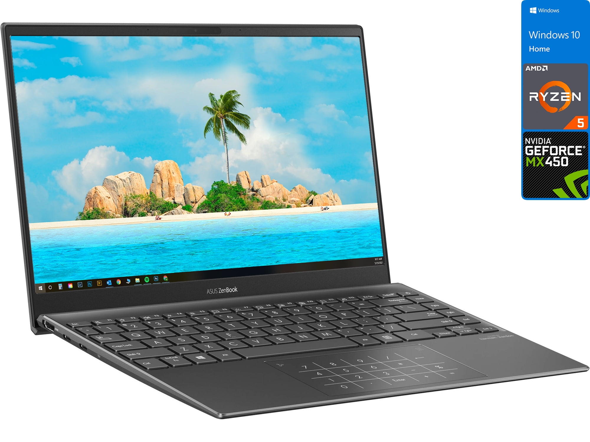 Máy Tính Asus Mx450 ASUS Zenbook Q Laptop, 14 FHD Display, AMD