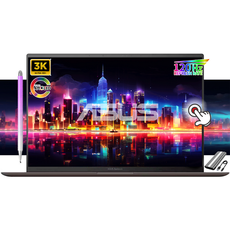 ASUS - Zenbook S 14" 3K(2880 x 1800) Touch Copilot+ Slim Laptop, Intel Ulltra7 256V, AMOLED 500nits, Wi-Fi 7, 2x Thunderbolt 4, w11, w/Stylus Pen & 128GB PSD (16GB LPDDR5X RAM | 1152GB SSD)