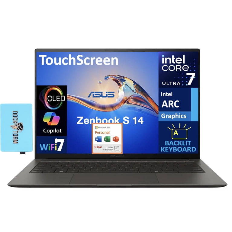 ASUS Zenbook S 14 AI PC Laptop 14.0in Touchscreen OLED 2.8K