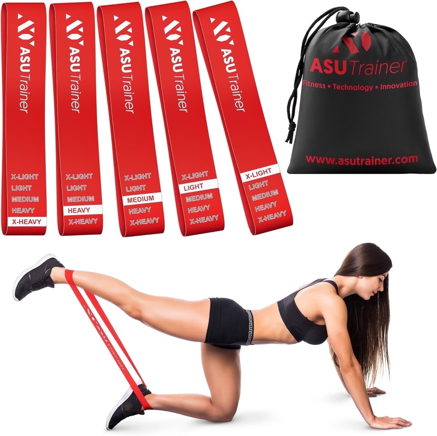 Trainer Resistance Bands Loop Exercise Bands Stretch Bands for Exercise Set of 5