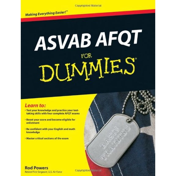 Pre-Owned ASVAB AFQT for Dummies (Paperback) by Rod Powers