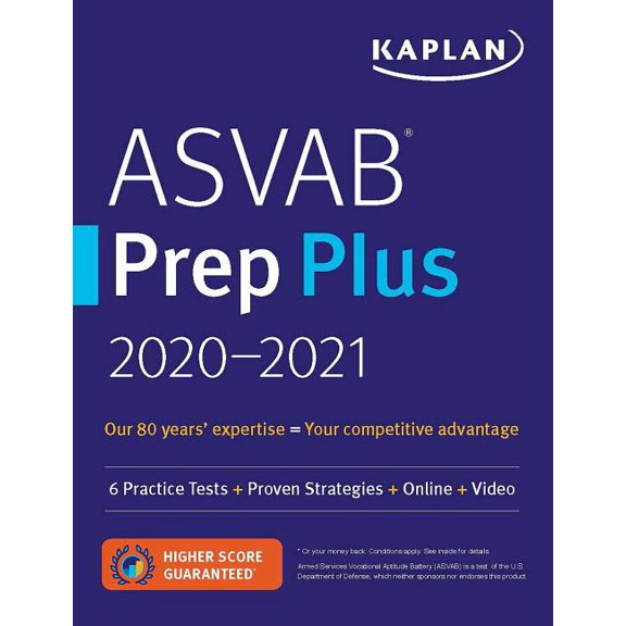 Pre-Owned ASVAB Prep Plus 2020-2021: 6 Practice Tests + Proven Strategies + Online + Video (Kaplan Test Prep), 9781506250656, 1506250653, Paperback,