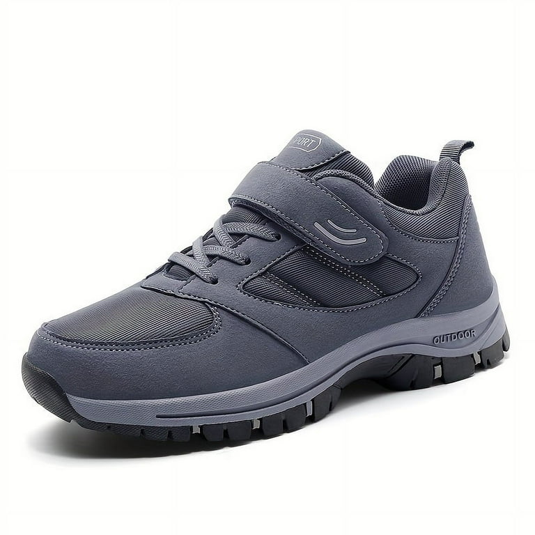 ASWMXR Men s Comfort Knit Sneakers with Hook and Loop Fastener Soft Sole Casual Shoes for Outdoor Jogging Cool Easy Wear for Spring Summer Walmart