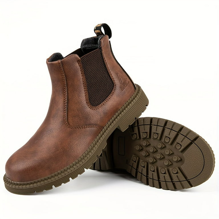 ASWMXR Men s Work Safety Boots Puncture Proof Anti skid Steel Toe Industrial Construction Outdoor Work Chelsea Boots