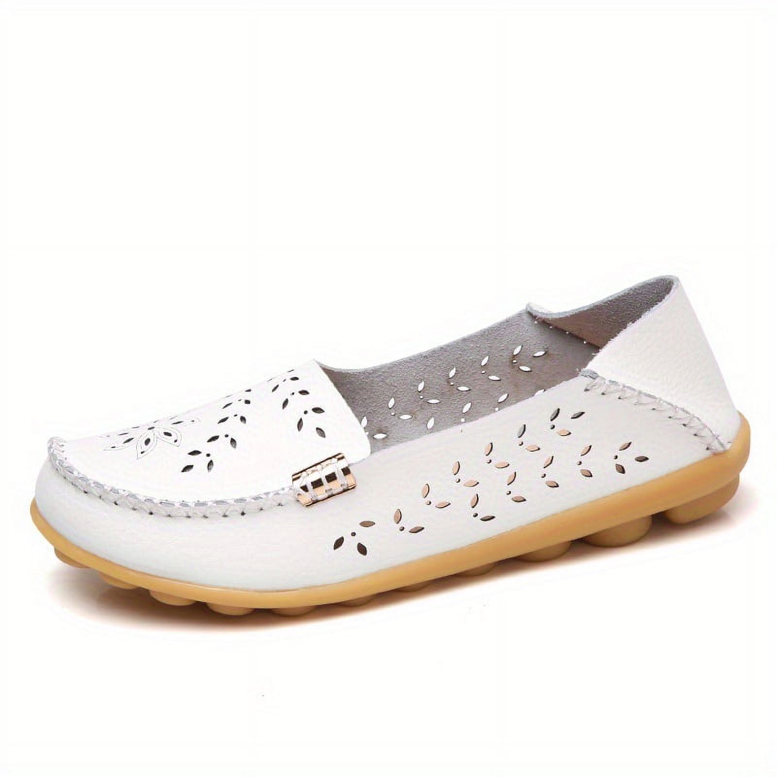 ASWMXR Women‘s Hollow Out Design Loafers Lightweight Closed Toe Slip On