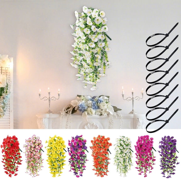 ASXITE Artificial Flowers for Decoration,Vines Artificial Flowers Simulated Rose Artificial Flower Plastic Wrapping Plants Fake Flowers Conditioning Duct Blocking Living Room Ceiling Decoration