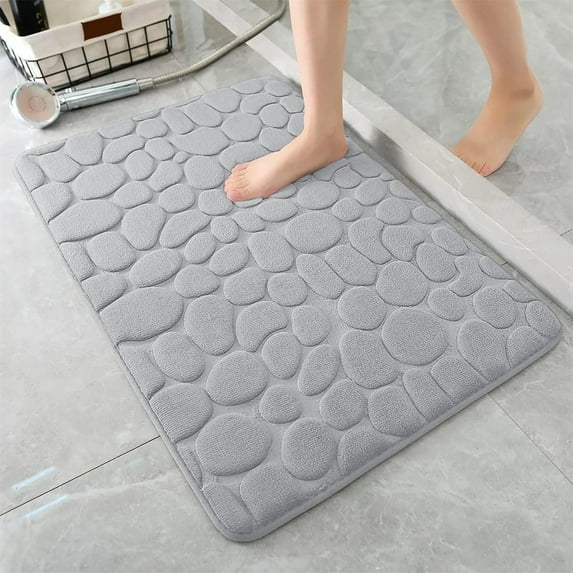 ASXITE Bath Mats for Bathroom Floor,Bathroom Rugs Sets,1pc Memory Foam Bath Rug Embossed Bathroom Mat Water Absorbent And Washable Bath Rugs,Non-Slip,Thick,Soft And Comfortable Carpet For Show