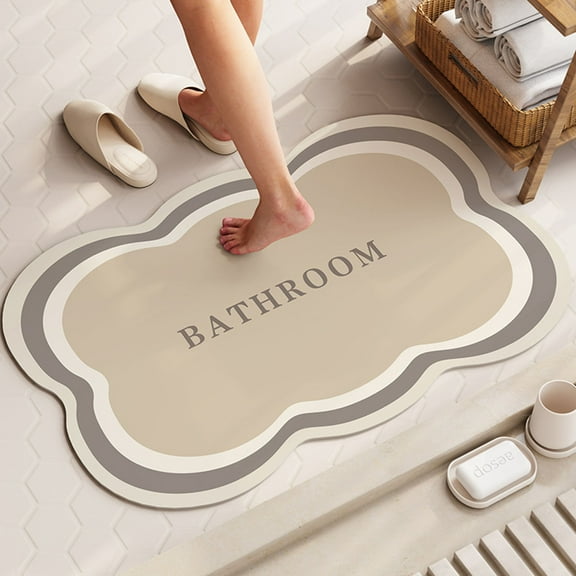 ASXITE Bath Mats for Bathroom Floor,Bathroom Rugs Sets,Geometry Diatomaceous Mud Floor Mat,Bathroom-Foot Mat,Shower Room Entrance,Bathroom Absorbent Carpet Floor Mat