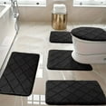 thumbnail image 1 of ASXITE Bath Mats for Bathroom Floor,Memory Foam Bath Mat 5 Set Bathroom Rugs For 5 Pcs Toilet Mats Universal Soft Comfortable Water Absorption Non-Slip Thick Machine Washable Easier To Dry Dark, 1 of 6