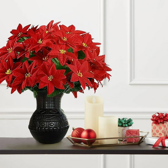 ASXITE Christmas Decorations Indoor,Christmas Home Decorations,Artificial Christmas Flower Poinsettia Is Suitable for Porch Home Garden Indoor and Outdoor Christmas Decoration