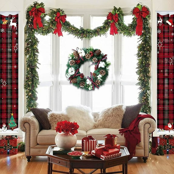 ASXITE Christmas Decorations Indoor,Christmas Wreaths Decorations,Christmas Wreath With Gold Decorations Pinaster Cones Ideal For Home Hotel Holiday Decorations