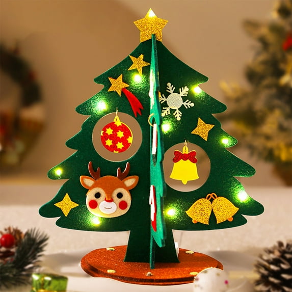 ASXITE Christmas Decorations Indoor,Fall/Winter Indoor Decorations,9.5-Inch Diy Felts Toddler Christmas Tree Kids' Interactive Christmas Tree With Removable Tree Ornaments