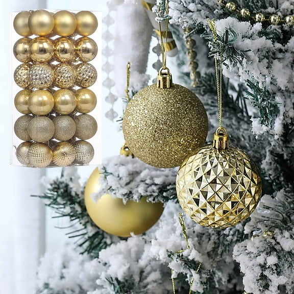 ASXITE Christmas Decorations Indoor,Fall/Winter Indoor Decorations,Christmas Ball Set Electroplated Christmas Decorative Balls 36Pcs