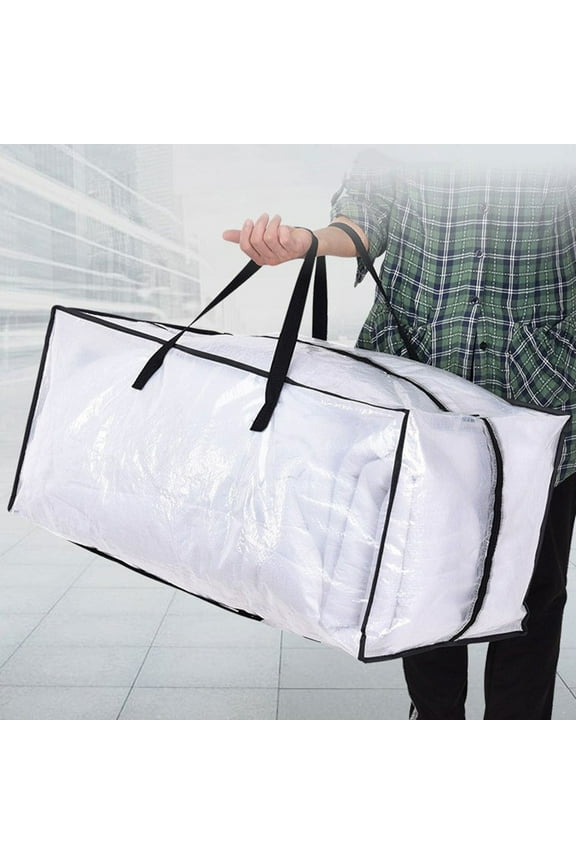 Duffel Bags for Traveling,Heavy Duty Extra Large Clear Moving Bags Backpack Straps Strong Handles Zippers,Storage Tote for Space Saving,Fold Flat Clothes Organization and Storage Bag