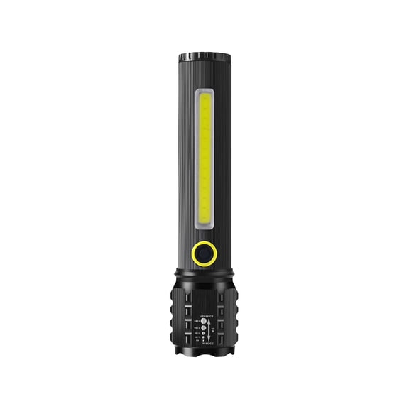 ASXITE Travel Flashlight, Flashlights and Lanterns, Aluminum Alloy Usb Outdoor Charging Flashlight Long-Range Strong Light Camping and Hiking Led Telescopic High Brightness Flashlight