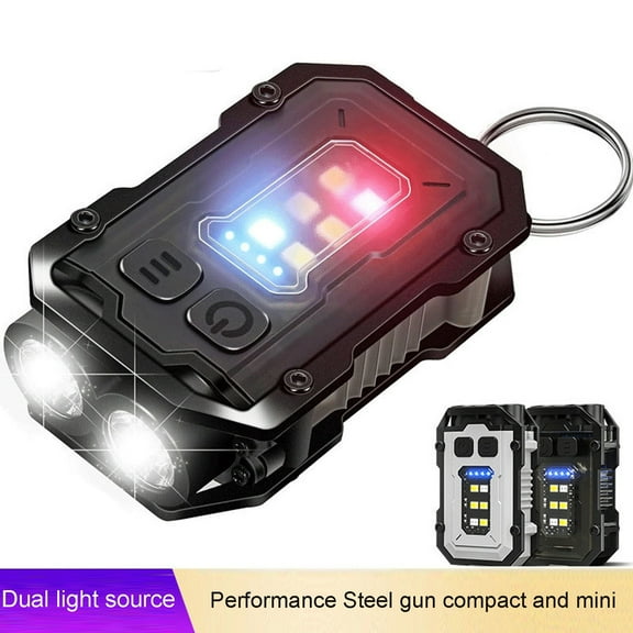 ASXITE Travel Flashlight, Flashlights and Lanterns, New Keychain Light Type-C Charging Outdoor High Brightness Small Steel Light Source Strong Light Mini Flashlight