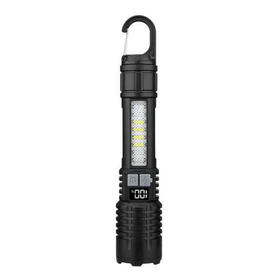 ASXITE Travel Flashlight, Flashlights and Lanterns, New Upgraded Rechargeable Digital Display Strong Light Hand Grip Light Multi Functional Outdoor Dedicated Telescopic and Variable Focus Flashlight
