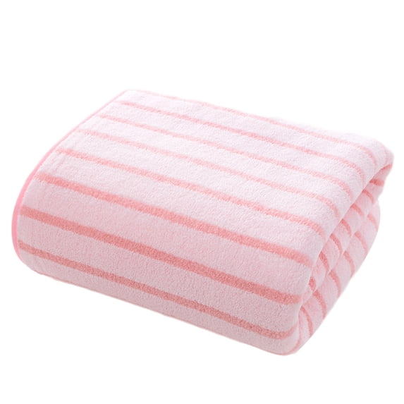 Asxite Bath Towels, Coral Fleece Striped Towel Household Soft Water Absorbing Quick Drying Non Linting Bath Face Wash Towel Thickened Men's and Women's Face Towel 1PC 70*30*0.5cm