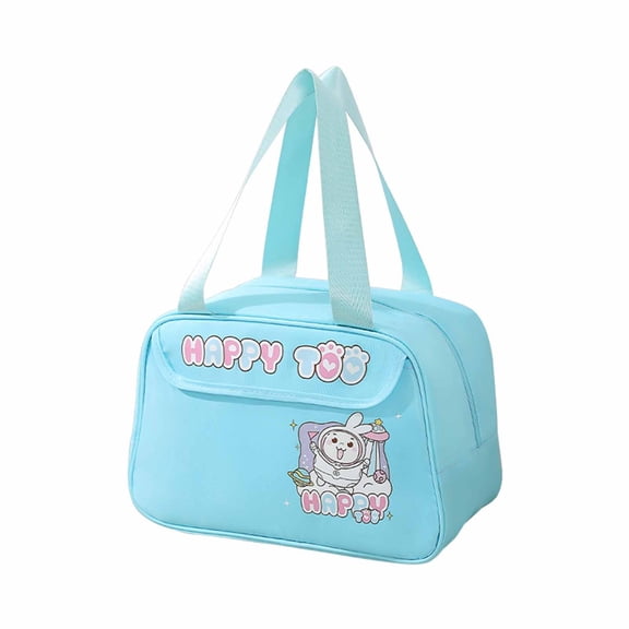 ASXite Lunch Bag, Meal Bag with Rice Insulation Bag Large Capacity Lunch Box Bag Water Proof Ice Bag Office Lunch Bag, Blue, 27*15*19.5cm