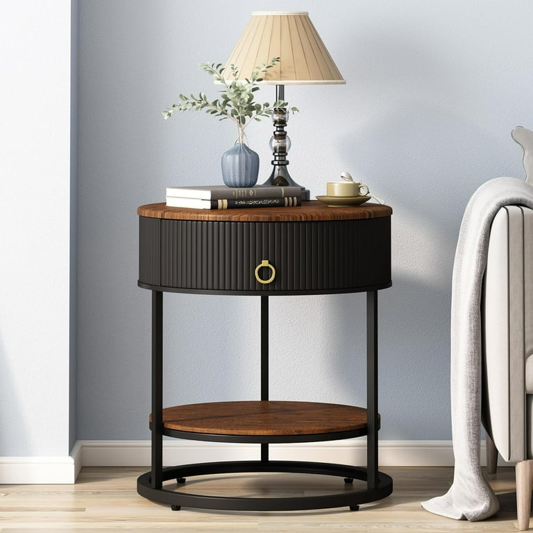 Black circle nightstand deals