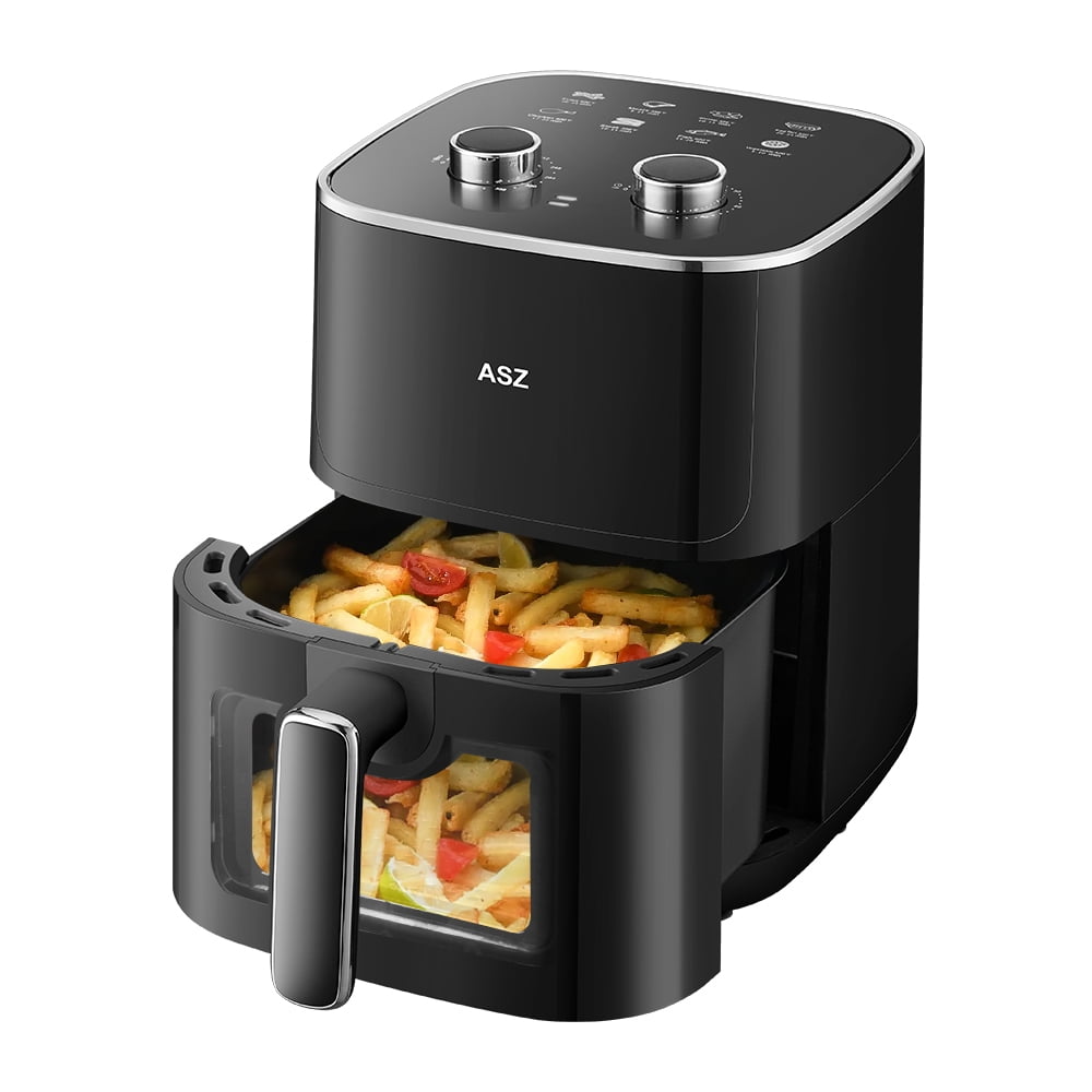 ASZ 5-Quart Black Air Fryer with Viewing Window