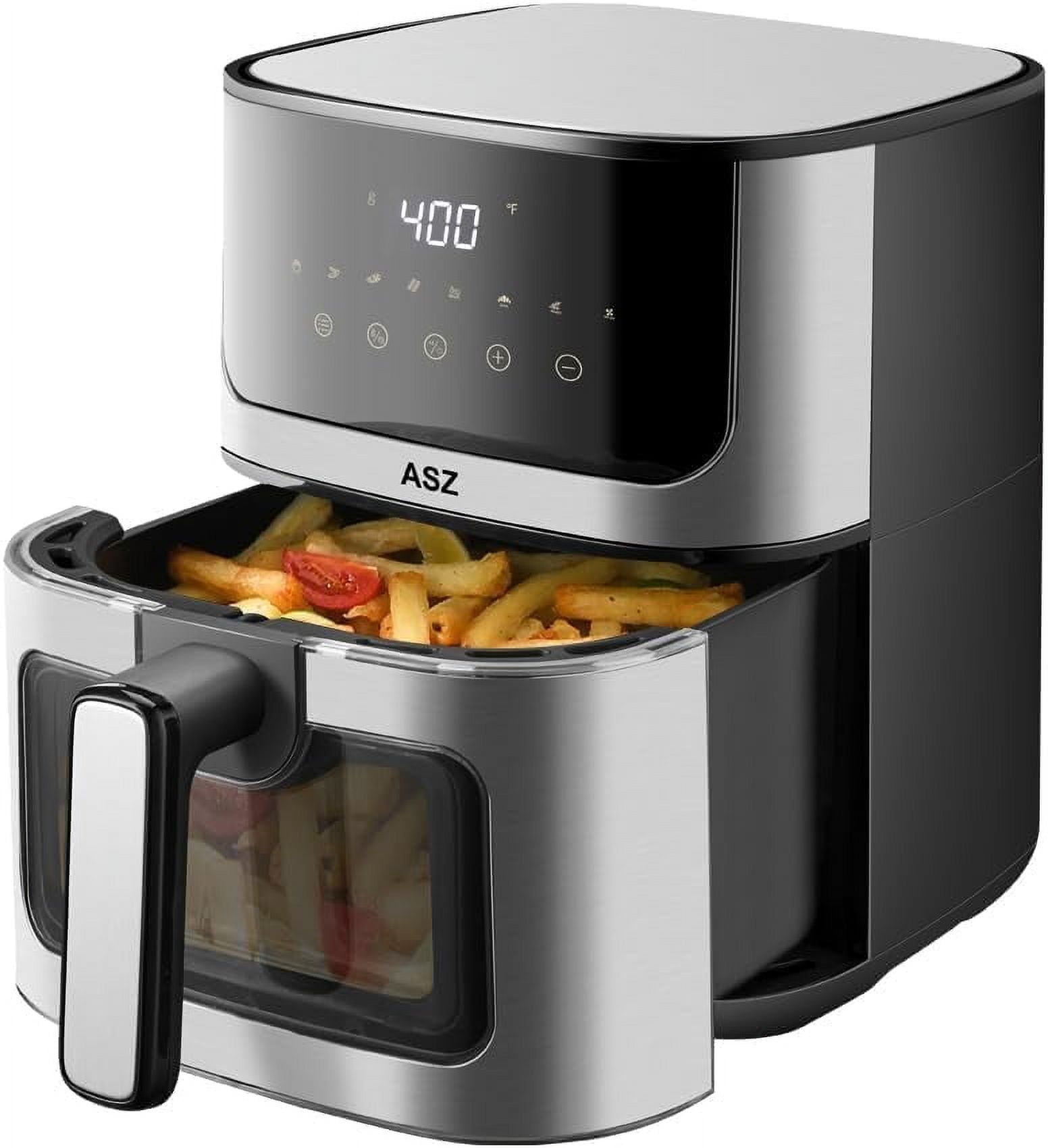 ASZ 5-Quart Stainless Steel Digital Air Fryer with Viewing Window