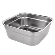 ASelected Washing Up Bowl, 304 Stainless Steel Large Rectangular 10 Litre Washing Basin, Dishtub, Mixing Bowl, Plastic Free, 33x33x13 cm