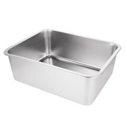 ASelected Washing Up Bowl, 304 Stainless Steel Large Rectangular 16.5 Litre Washing Basin, Dishtub, Mixing Bowl, Plastic Free, 44.5x34.5x14.5CM