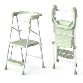 ASoopher Toddler Tower Foldable Kitchen Step Stool, Safe Learning Stool for Kids 2-6