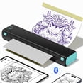 thumbnail image 1 of Phomemo M08F Bluetooth Tattoo Stencil Printer - Wireless Thermal Printer with 10 Free Papers, Portable Tattoo Machine for Artists & Beginners, Works with Phone、iPad、Tablet & PC (Black), 1 of 11