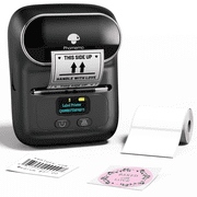 M110 Label Maker Machine with Tape Barcode Printer Bluetooth Portable Thermal Printer, Wireless Label Maker with 100 Labels, for Small Business, Shipping, Clothing Tags & Mailing(BLack)
