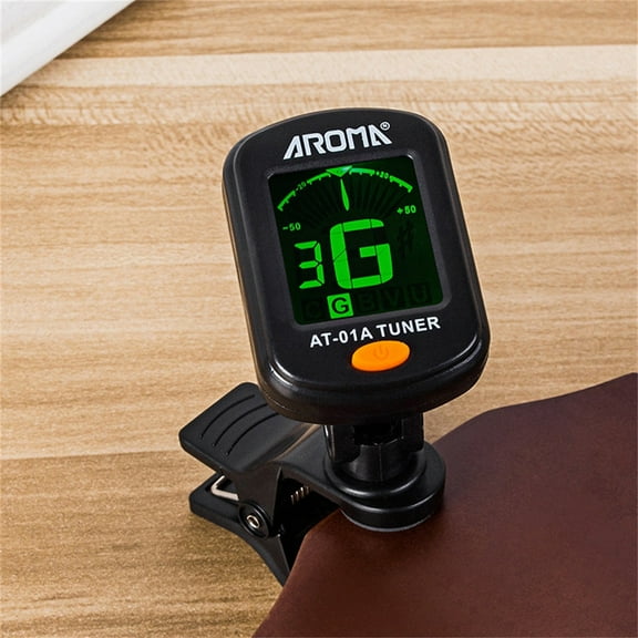 AT-01A Rotatable Clip-on Tuner LCD Display for Chromatic Guitar Bass Ukulele Violin